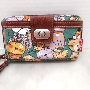 Union Bay Cat Print Wristlet Clutch Bag